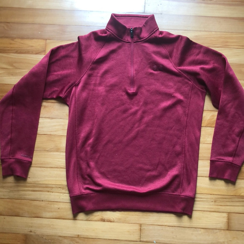 Under Armour 1/4 Zip Golf Pullover Maroon Burgundy